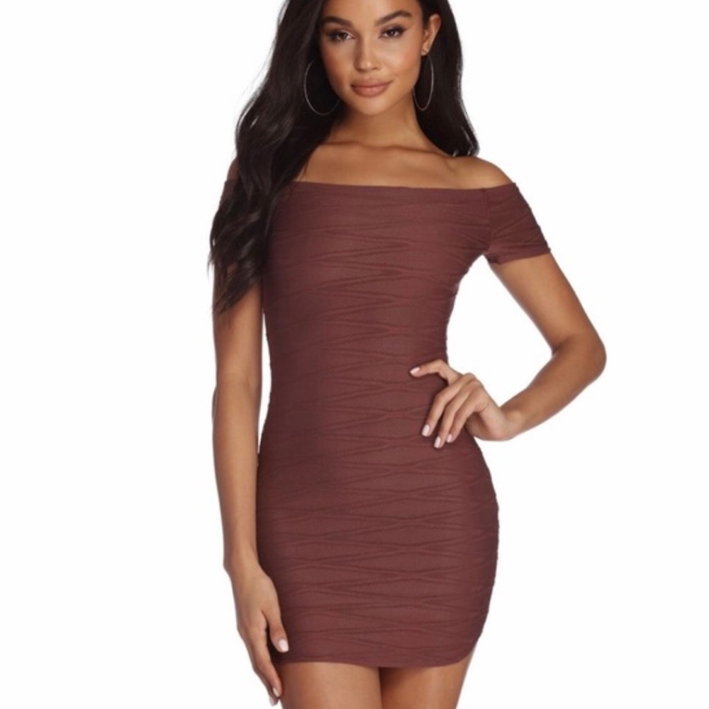 Windsor Bardot Eyes on Me Mini Dress